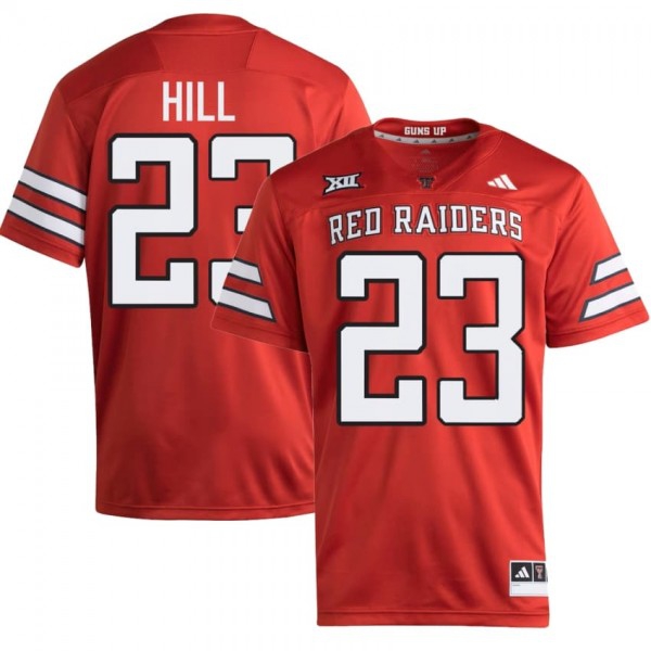 Texas Tech Red Raiders #23 Adam Hill Men Stitch Jersey - Red-Pro Kit Vault | Brand New 26/27 Sports Jerseys