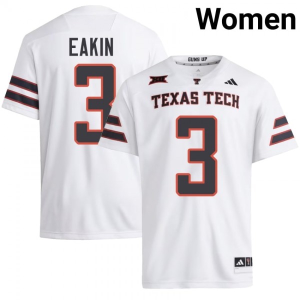 Texas Tech Red Raiders #3 Coy Eakin Women Stitch Jerseys - White-Pro Kit Vault | Brand New 26/27 Sports Jerseys