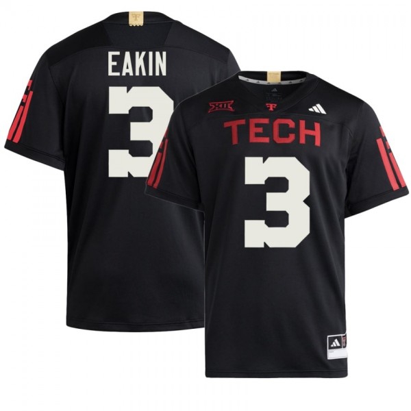Texas Tech Red Raiders #3 Coy Eakin Men Stitch Jerseys - Black-Pro Kit Vault | Brand New 26/27 Sports Jerseys