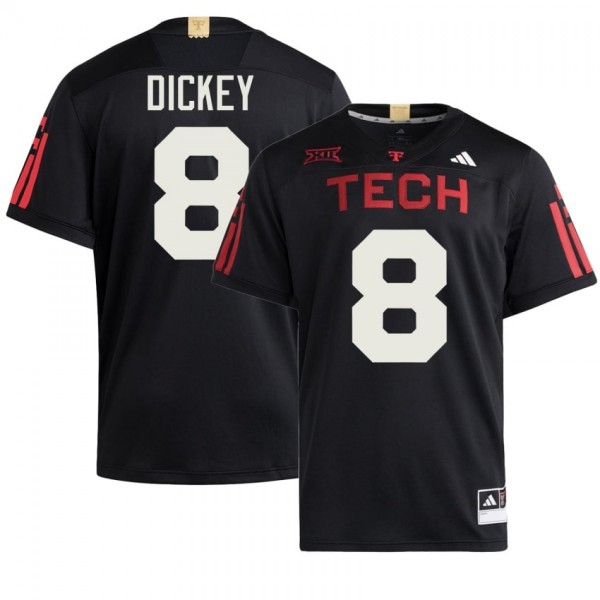 Texas Tech Red Raiders #8 Cameron Dickey Men Stitch Jersey - Black-Pro Kit Vault | Brand New 26/27 Sports Jerseys