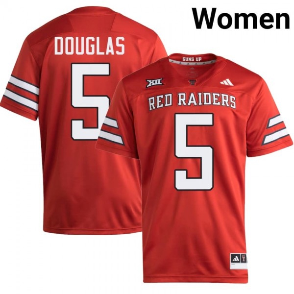 Texas Tech Red Raiders #5 Caleb Douglas Women Stitch Jersey - Red-Pro Kit Vault | Brand New 26/27 Sports Jerseys