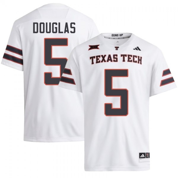 Texas Tech Red Raiders #5 Caleb Douglas Men Stitch Jerseys - White-Pro Kit Vault | Brand New 26/27 Sports Jerseys