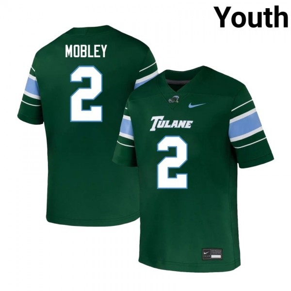 Tulane Green Wave #2 Zuberi Mobley Youth Stitch Jersey - Green-Pro Kit Vault | Brand New 26/27 Sports Jerseys