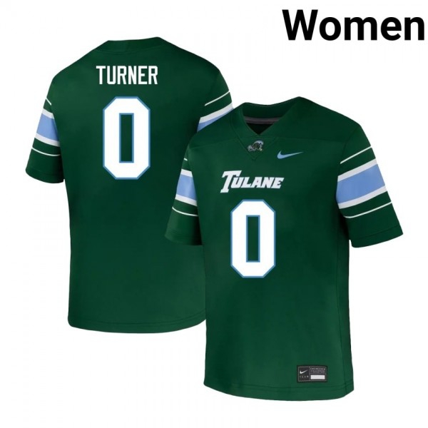 Tulane Green Wave #0 Maurice Turner Women Stitch Jerseys - Green-Pro Kit Vault | Brand New 26/27 Sports Jerseys