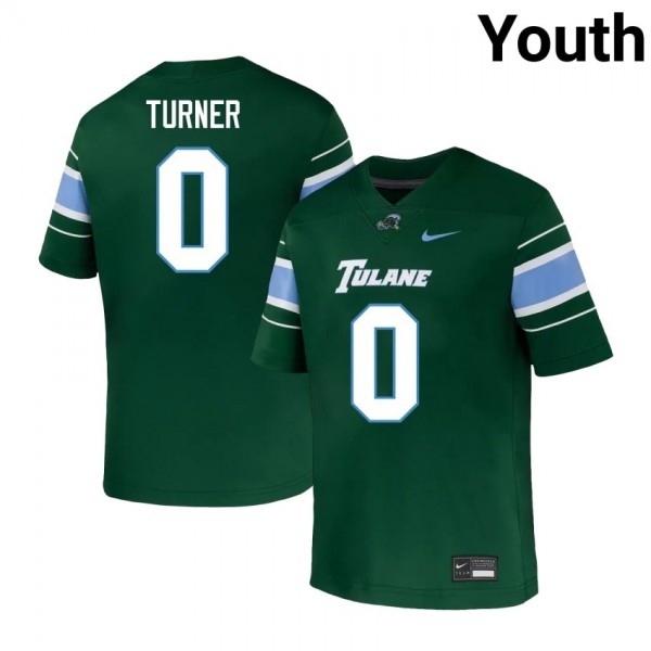 Tulane Green Wave #0 Maurice Turner Youth Stitch Jerseys - Green-Pro Kit Vault | Brand New 26/27 Sports Jerseys