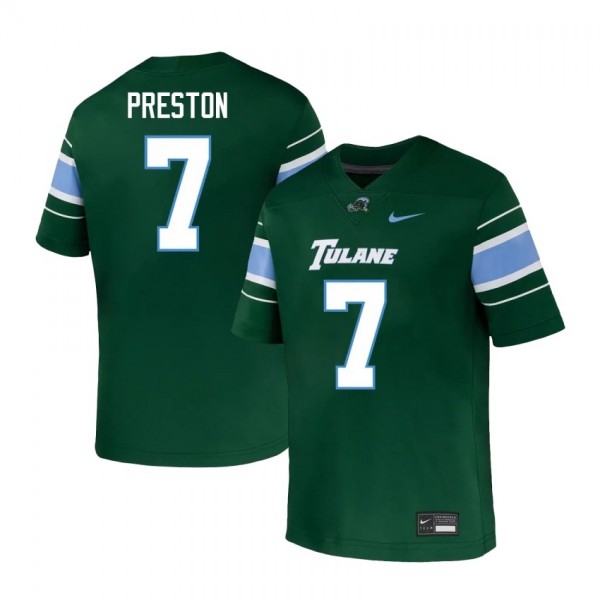 Tulane Green Wave #7 Shazz Preston Men Stitch Jersey - Green-Pro Kit Vault | Brand New 26/27 Sports Jerseys