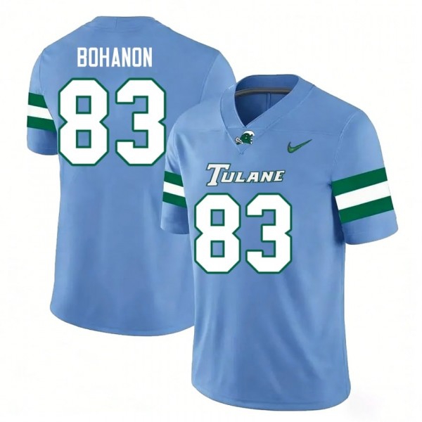 Tulane Green Wave #83 Bryce Bohanon Men Stitch Jerseys - Blue-Pro Kit Vault | Brand New 26/27 Sports Jerseys