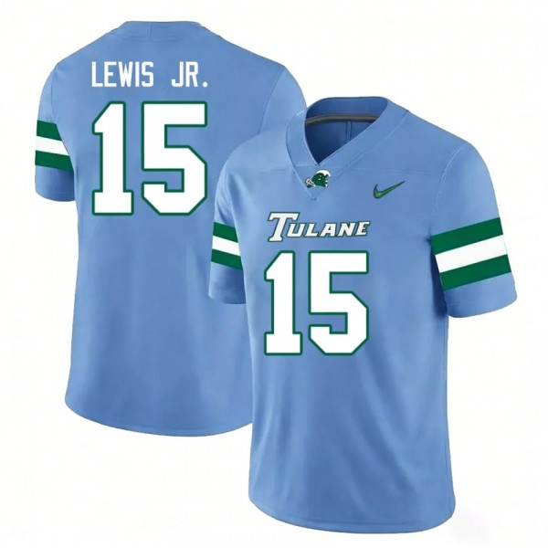 Tulane Green Wave #15 Zycarl Lewis Jr. Men Stitch Jerseys - Blue-Pro Kit Vault | Brand New 26/27 Sports Jerseys