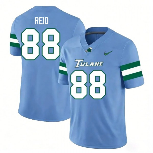 Tulane Green Wave #88 Justyn Reid Men Stitch Jersey - Blue-Pro Kit Vault | Brand New 26/27 Sports Jerseys