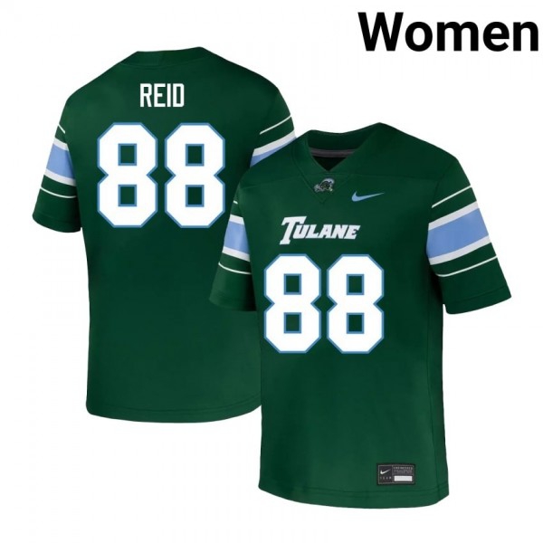Tulane Green Wave #88 Justyn Reid Women Stitch Jersey - Green-Pro Kit Vault | Brand New 26/27 Sports Jerseys