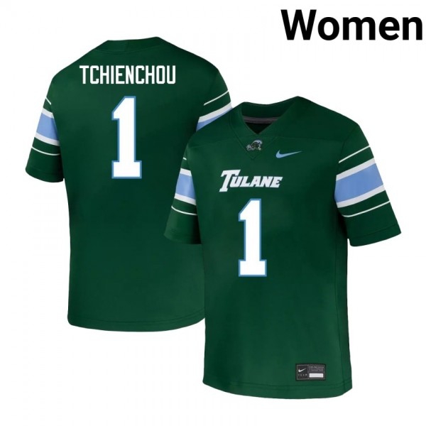 Tulane Green Wave #1 Jack Tchienchou Women Stitch Jerseys - Green-Pro Kit Vault | Brand New 26/27 Sports Jerseys