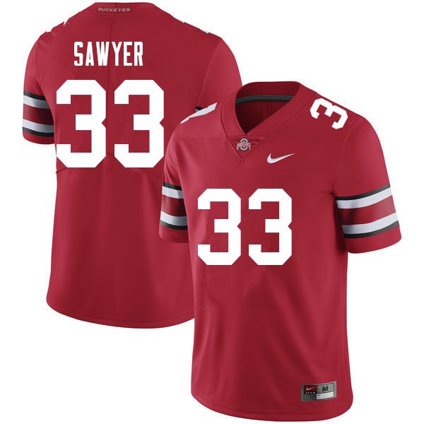 Nike Ohio State Buckeyes #33 Jack Sawyer Men Stitch Jersey - Red-Pro Kit Vault | Brand New 26/27 Sports Jerseys