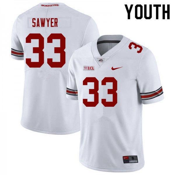 Nike Ohio State Buckeyes #33 Jack Sawyer Youth Stitch Jersey - White-Pro Kit Vault | Brand New 26/27 Sports Jerseys