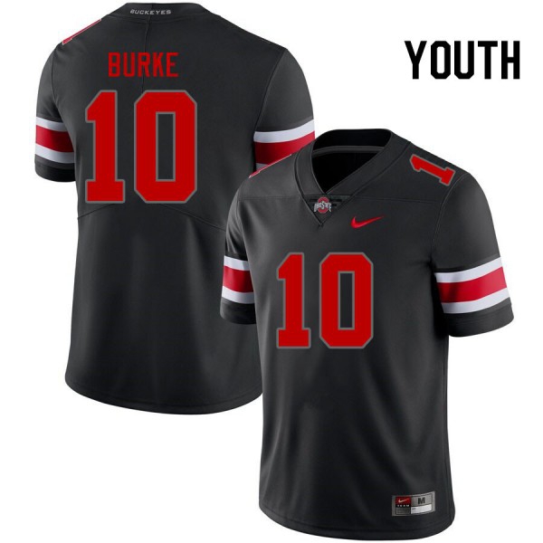 Nike Ohio State Buckeyes #10 Denzel Burke Youth Stitch Jersey - Blackout-Pro Kit Vault | Brand New 26/27 Sports Jerseys