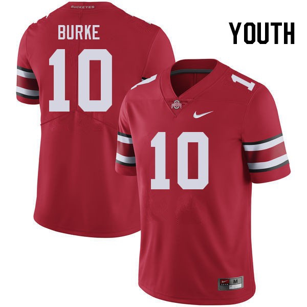 Nike Ohio State Buckeyes #10 Denzel Burke Youth Stitch Jersey - Red-Pro Kit Vault | Brand New 26/27 Sports Jerseys