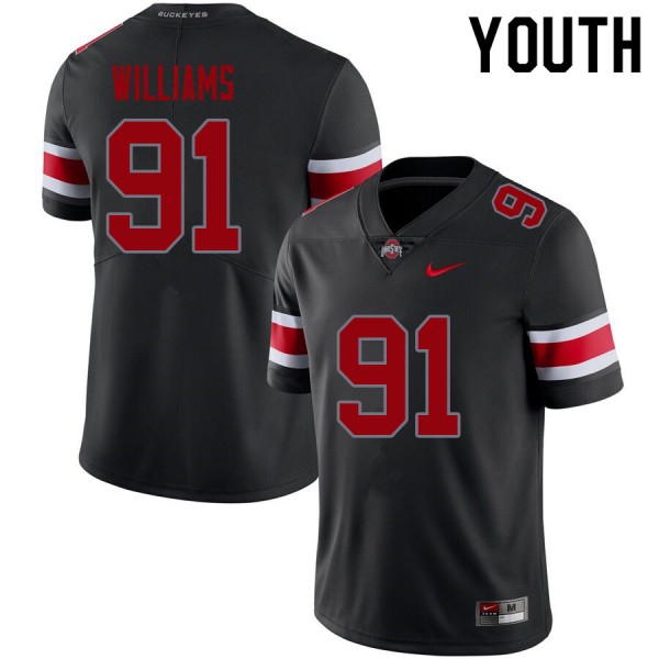 Nike Ohio State Buckeyes #91 Tyleik Williams Youth Stitch Jersey - Blackout-Pro Kit Vault | Brand New 26/27 Sports Jerseys