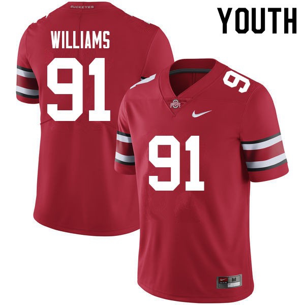 Nike Ohio State Buckeyes #91 Tyleik Williams Youth Stitch Jersey - Red-Pro Kit Vault | Brand New 26/27 Sports Jerseys