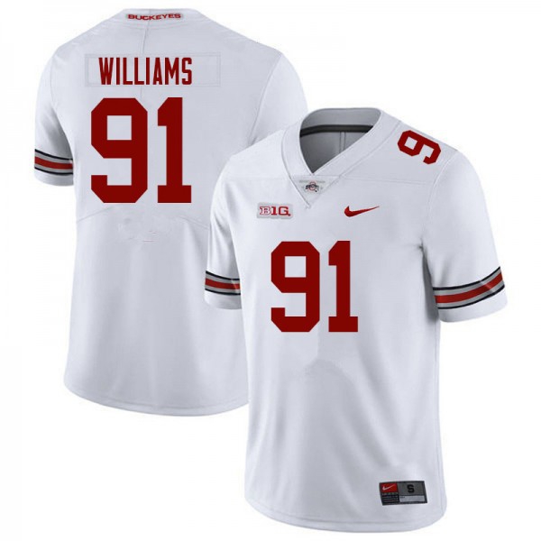 Nike Ohio State Buckeyes #91 Tyleik Williams Men Stitch Jersey - White-Pro Kit Vault | Brand New 26/27 Sports Jerseys