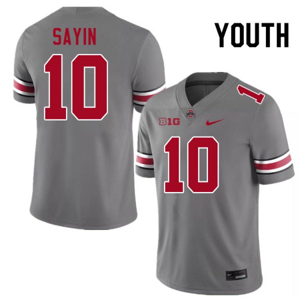 Youth Ohio State Buckeyes #10 Julian Sayin Grey Nike Stitch Jersey-Pro Kit Vault | Brand New 26/27 Sports Jerseys