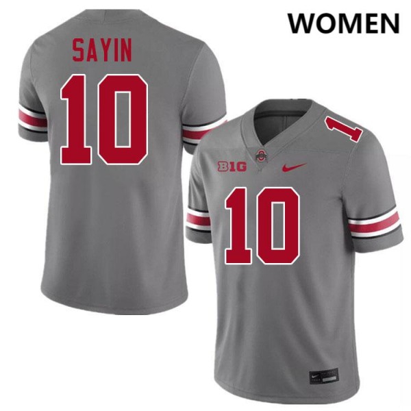 Women's Ohio State Buckeyes #10 Julian Sayin Grey Nike Stitch Jerseys-Pro Kit Vault | Brand New 26/27 Sports Jerseys