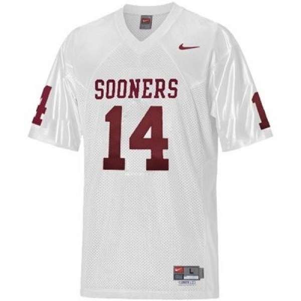 Youth(Kids) Oklahoma Sooners #14 Sam Bradford White Nike Jersey-Pro Kit Vault | Brand New 26/27 Sports Jerseys
