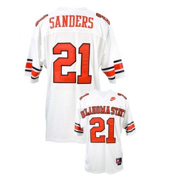 Youth(Kids) Oklahoma State Cowboys #21 Barry Sanders White Nike Jersey-Pro Kit Vault | Brand New 26/27 Sports Jerseys