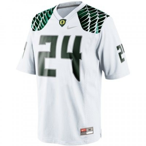 Youth(Kids) Oregon Ducks #24 Kenjon Barner White Nike Jersey-Pro Kit Vault | Brand New 26/27 Sports Jerseys