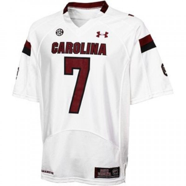 Youth(Kids) South Carolina Gamecocks #7 Jadeveon Clowney White Under Armour Jersey-Pro Kit Vault | Brand New 26/27 Sports Jerseys