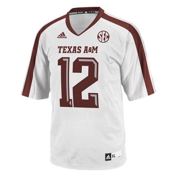 Men Texas A&M Aggies 12th Man White Adidas Stitch Jersey-Pro Kit Vault | Brand New 26/27 Sports Jerseys
