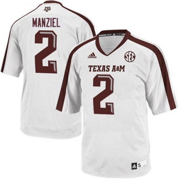 Men Texas A&M Aggies #2 Johnny Manziel White Adidas Stitch Jersey-Pro Kit Vault | Brand New 26/27 Sports Jerseys