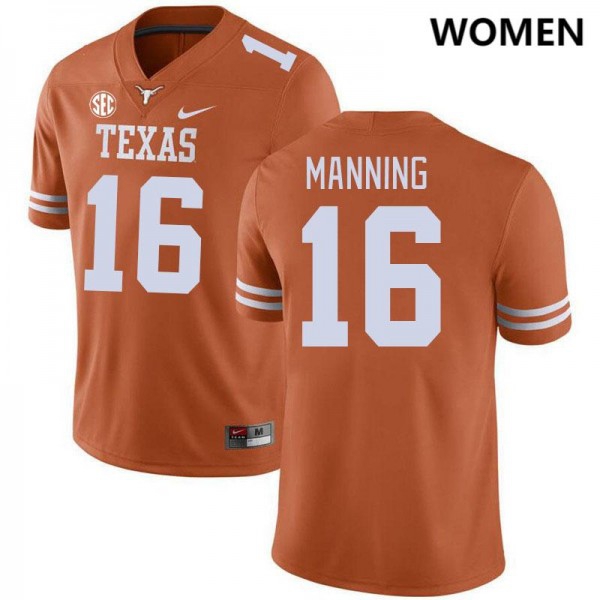 Nike Texas Longhorns #16 Arch Manning Women Stitch Jersey - Orange-Pro Kit Vault | Brand New 26/27 Sports Jerseys