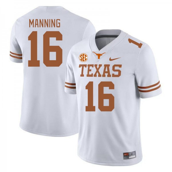 Nike Texas Longhorns #16 Arch Manning Men Stitch Jersey - White-Pro Kit Vault | Brand New 26/27 Sports Jerseys