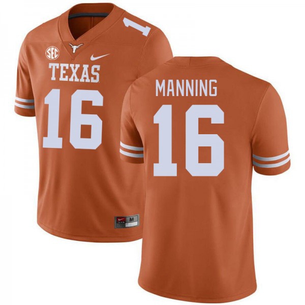 Nike Texas Longhorns #16 Arch Manning Men Stitch Jersey - Orange-Pro Kit Vault | Brand New 26/27 Sports Jerseys
