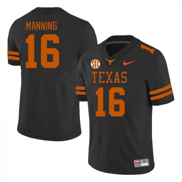 Nike Texas Longhorns #16 Arch Manning Men Stitch Jersey - Black-Pro Kit Vault | Brand New 26/27 Sports Jerseys