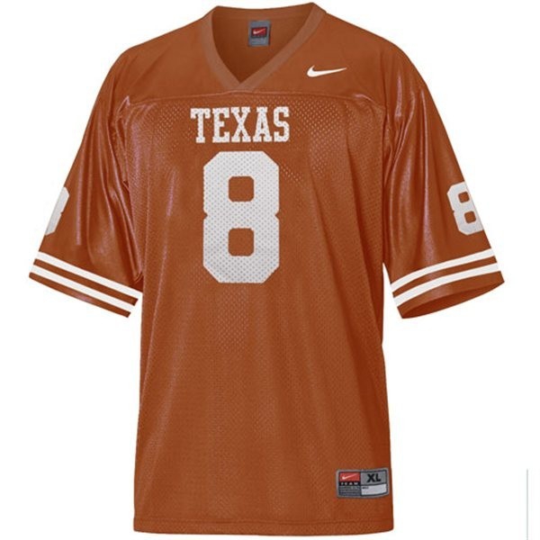 Texas Longhorns Jordan Shipley #8 Orange Men Stitch Jersey Nike-Pro Kit Vault | Brand New 26/27 Sports Jerseys