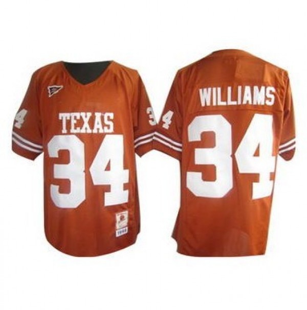 Texas Longhorns Ricky Williams #34 Orange Men Stitch Jersey Nike-Pro Kit Vault | Brand New 26/27 Sports Jerseys