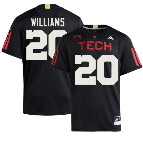 Texas Tech Red Raiders #20 J'Koby Williams Men Stitch Jersey - Black-Pro Kit Vault | Brand New 26/27 Sports Jerseys