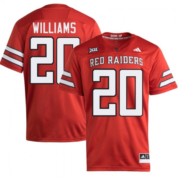 Texas Tech Red Raiders #20 J'Koby Williams Men Stitch Jersey - White-Pro Kit Vault | Brand New 26/27 Sports Jerseys