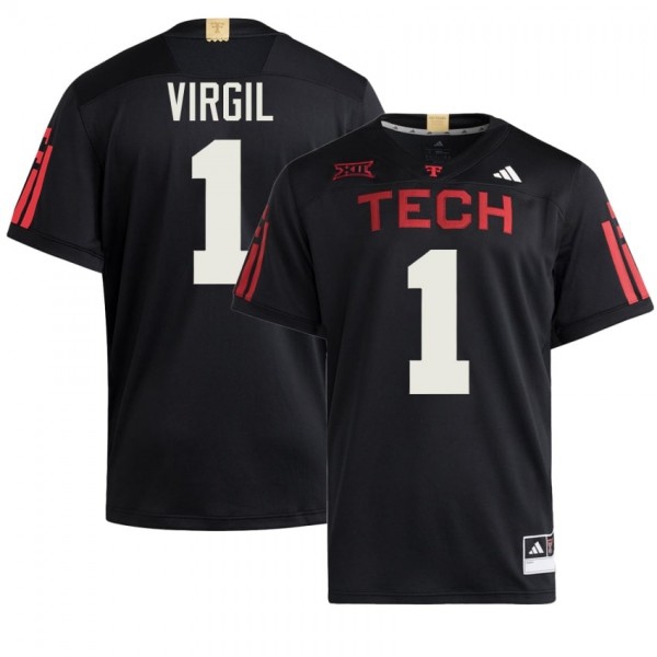 Texas Tech Red Raiders #1 Reggie Virgil Men Stitch Jerseys - Black-Pro Kit Vault | Brand New 26/27 Sports Jerseys