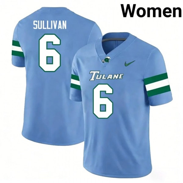 Tulane Green Wave #6 Brendan Sullivan Women Stitch Jerseys - Blue-Pro Kit Vault | Brand New 26/27 Sports Jerseys