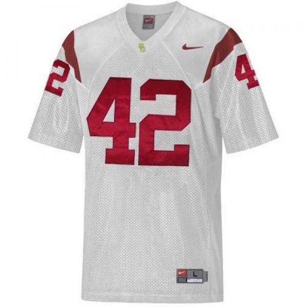 Youth(Kids) USC Trojans #42 Ronnie Lott White Nike Jersey-Pro Kit Vault | Brand New 26/27 Sports Jerseys