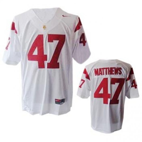 Men USC Trojans #47 Clay Matthews White Nike Stitch Jersey-Pro Kit Vault | Brand New 26/27 Sports Jerseys