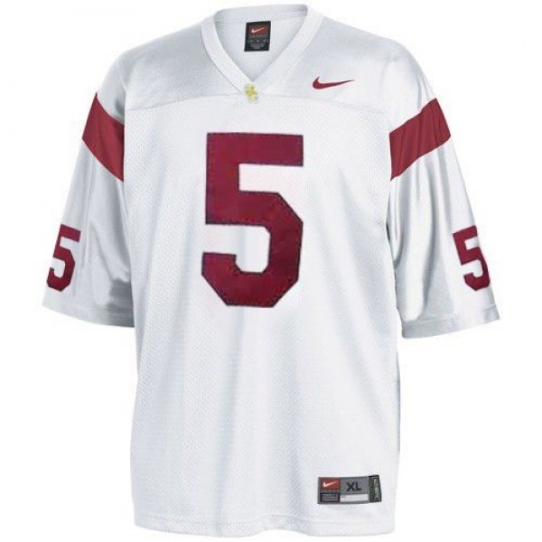 Men USC Trojans #5 Reggie Bush White Nike Stitch Jersey-Pro Kit Vault | Brand New 26/27 Sports Jerseys