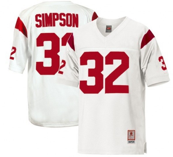 Men USC Trojans #32 O.J. Simpson White Nike Stitch Jersey-Pro Kit Vault | Brand New 26/27 Sports Jerseys