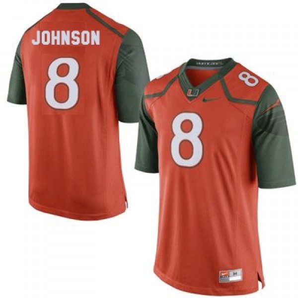 Miami Hurricanes Duke Johnson #8 Orange Men 2014 Stitch Jersey Nike-Pro Kit Vault | Brand New 26/27 Sports Jerseys