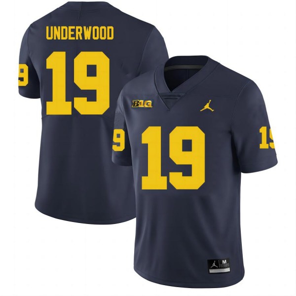 Men Michigan Wolverines #19 Bryce Underwood Navy Stitch Jerseys-Pro Kit Vault | Brand New 26/27 Sports Jerseys