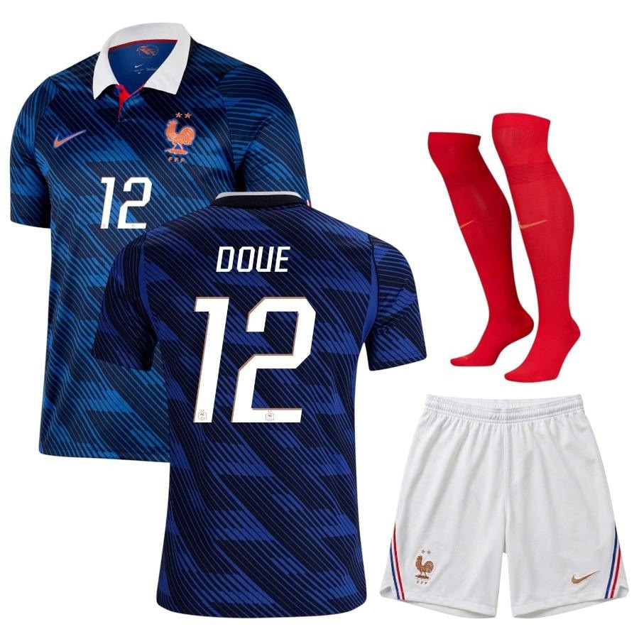 New France Doué Kids Home Kit World Cup 2026-Pro Kit Vault | Brand New 26/27 Sports Jerseys