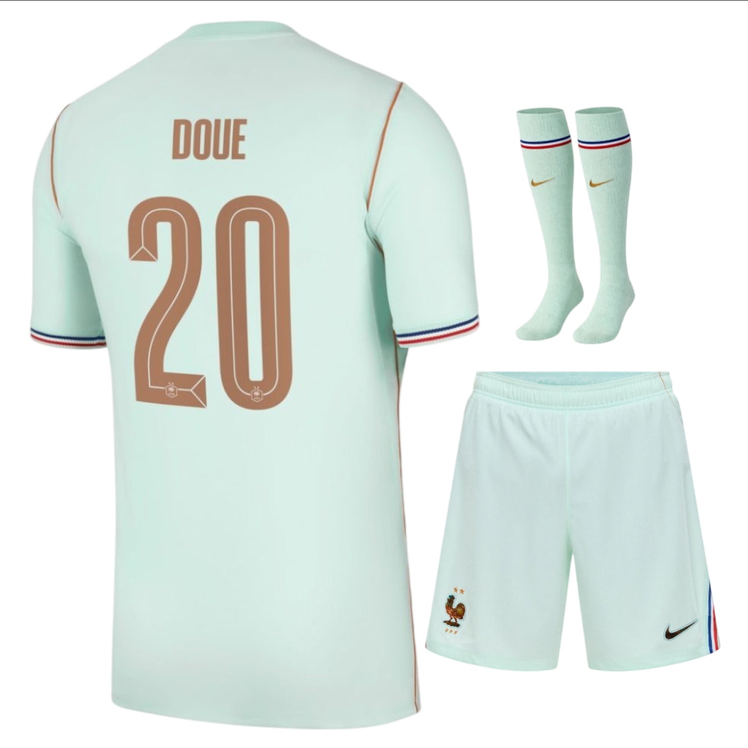 New Kids' France Doue Away Kit Green World Cup 2026-Pro Kit Vault | Brand New 26/27 Sports Jerseys