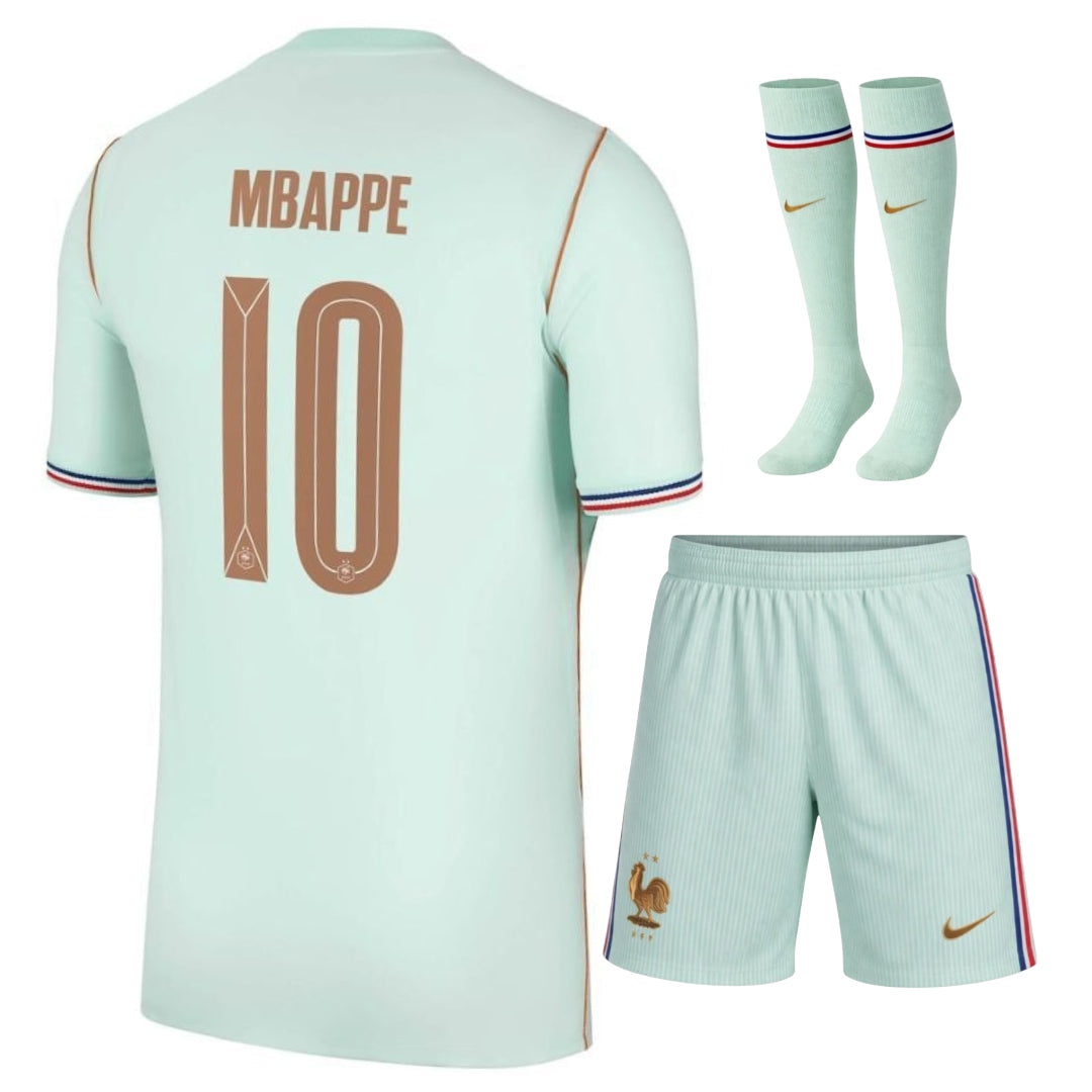 New Kids France Mbappé Away Green 2026 World Cup Kit-Pro Kit Vault | Brand New 26/27 Sports Jerseys
