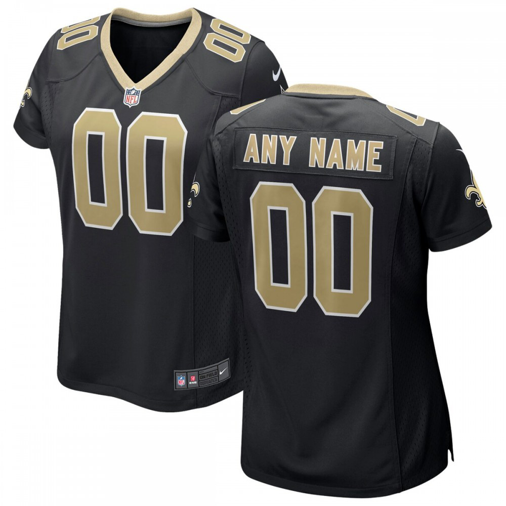 New Orleans Saints Women's Custom Game Jersey - Black-Pro Kit Vault | Brand New 26/27 Sports Jerseys